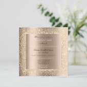 Champaigne Sepia Goud Glitter Ivoor Confetti Lux Kaart (Staand voorkant)