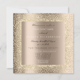 Champaigne Sepia Goud Glitter Ivoor Confetti Lux Kaart