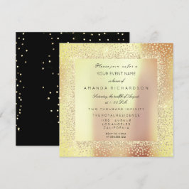 Champaigne Sepia Gouden Glitter Confetti Roos Perz Kaart
