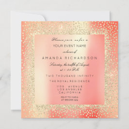 Champaigne Sepia Gouden Glitter Confetti Roze Perz Kaart