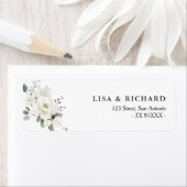 Champaigne white waterverf floral address etiket (Insitu)