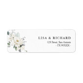 Champaigne white waterverf floral address etiket (Voorkant)