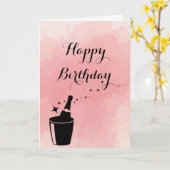 Champange & Rose Birthday Card Kaart (Gele Bloem)