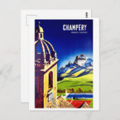 Champéry, Valais, Zwitserland. Vintage Briefkaart (Voorkant / Achterkant)