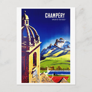 Champéry, Valais, Zwitserland. Vintage Briefkaart