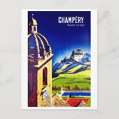 Champéry, Valais, Zwitserland. Vintage Briefkaart (Voorkant)