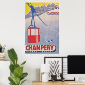 Champery Zwitserland  Ski Poster (Thuiskantoor)