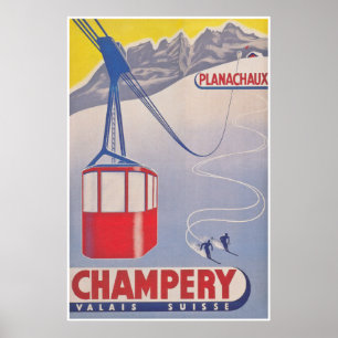Champery Zwitserland  Ski Poster