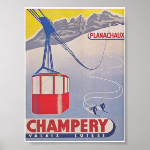 Champery Zwitserland  Ski Poster