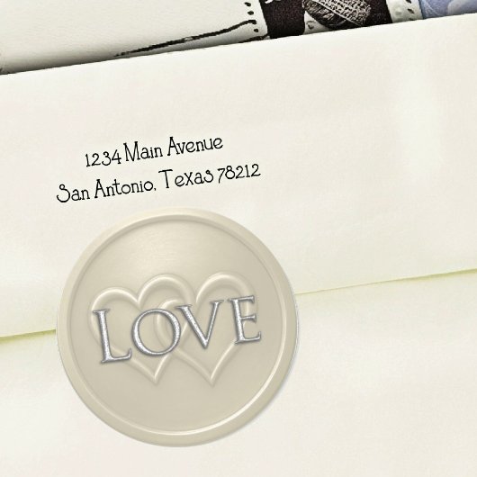 Champgne Two Hearts Intertwined Wedding Ronde Sticker