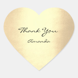 Champiagne Gold Beauty Naam Bruids Hart Dank u Hart Sticker