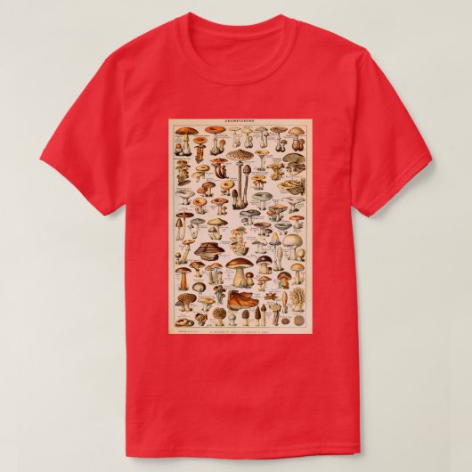 Champignon I  Franse paddenstoelenkaart van Adobe T-shirt (Design voorkant)