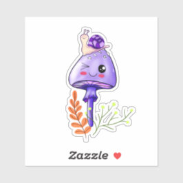champignon kawaii - scène sticker