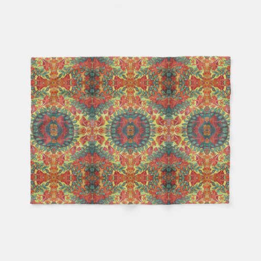 champignonbladeren patroon fleece deken (Voorkant (Horizontaal))