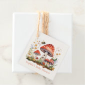 Champignonbloemige bijenworm Baby shower Bedankjes Labels (In situ)