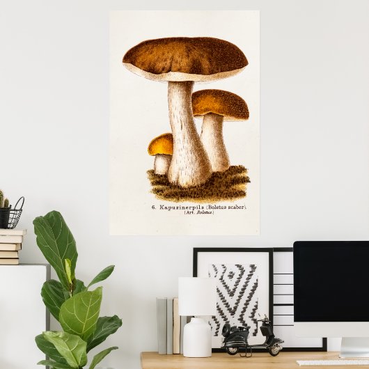  champignonbroeken van de 1800-jarigen: Bruin cham Poster (Thuiskantoor)