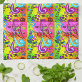 champignonhanddoek, van de soort groovy hippie theedoek (Gevouwen)