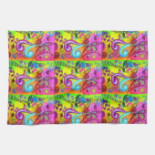 champignonhanddoek, van de soort groovy hippie theedoek (Horizontaal)