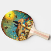 Champignonkatten met monogram tafeltennisbatje (Zijkant)