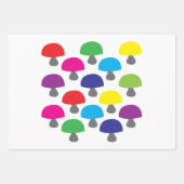 Champignonkleurig paddenstoelenpatroon inpakpapier vel (Voorkant 2)