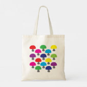 Champignonkleurig paddenstoelenpatroon tote bag (Achterkant)