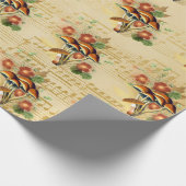 Champignons Bruin Sinaasappel  Song Gouden Notitie Cadeaupapier (Hoek)