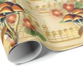 Champignons Bruin Sinaasappel  Song Gouden Notitie Cadeaupapier (Rol Hoek)