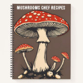 Champignons Chef Fly Agaric Bloemen Rood en Wit Notitieboek (Voorkant)