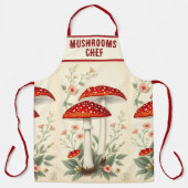Champignons Chef Fly Agaric Bloemen Rood en Wit Schort (Voorkant)