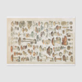 Champignons Franse schimmels Decoupage Collage Tissuepapier (Voorkant)