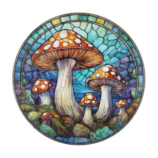 champignons Glas in lood snijplank (Voorkant)