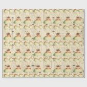 Champignons Gold Woodland Antiek Old Journal Cadeaupapier (Vlak)