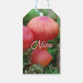 Champignons Helderrood op bosbodem Cadeaulabel (Achterkant)