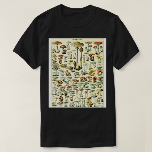 Champignons Mushrooms  Botanisch Illustrati T-shirt (Design voorkant)
