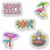  champignons Natuur illustratie Scrapbooking Sticker (Voorkant)