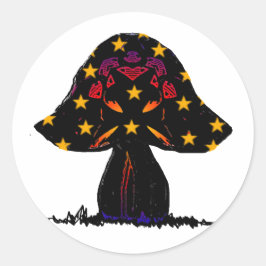 champignonsterren ronde sticker