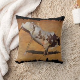 Champion Bucking Rodeo Bull op faux Parchment Kussen