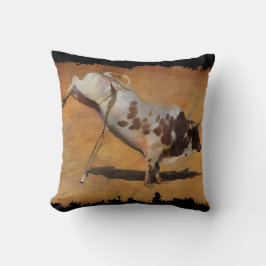 Champion Bucking Rodeo Bull op faux Parchment Kussen