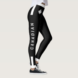 Champion Canadian White Maple on Black (cust) Leggings