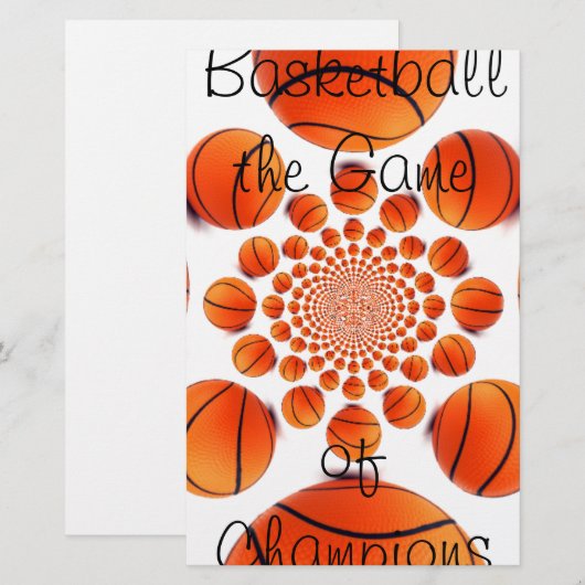 Champion Court Vision: Basketbal spel van de Champ Briefpapier (Voorkant / Achterkant)