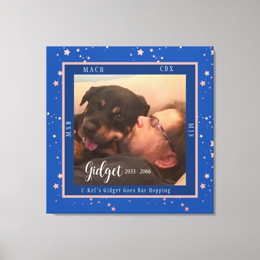 Champion Dog Foto Titles Celebration Canvas Print (Voorkant)