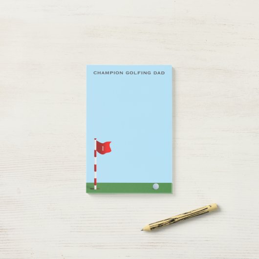 Champion Golfing Dad Blue en Green Post Post-it® Notes (Op bureau)