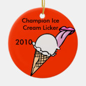 Champion Ice Cream Licker Keramisch Ornament (Voorkant)