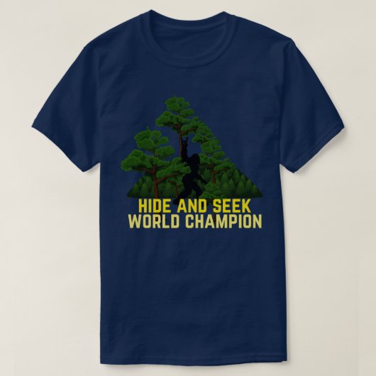 Champion in de wereld verbergen en zoeken t-shirt (Design voorkant)