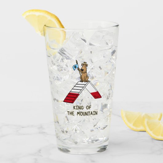 Champion koning van de berghondenbehendigheid grap glas (Voorkant ijs)
