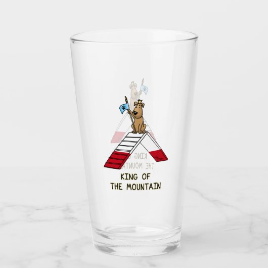 Champion koning van de berghondenbehendigheid grap glas (Voorkant)