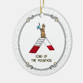 Champion koning van de berghondenbehendigheid grap keramisch ornament (Links)