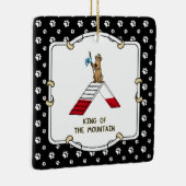 Champion koning van de berghondenbehendigheid grap keramisch ornament (Rechts)