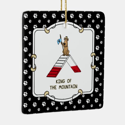 Champion koning van de berghondenbehendigheid grap keramisch ornament (Rechts)