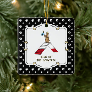 Champion koning van de berghondenbehendigheid grap keramisch ornament